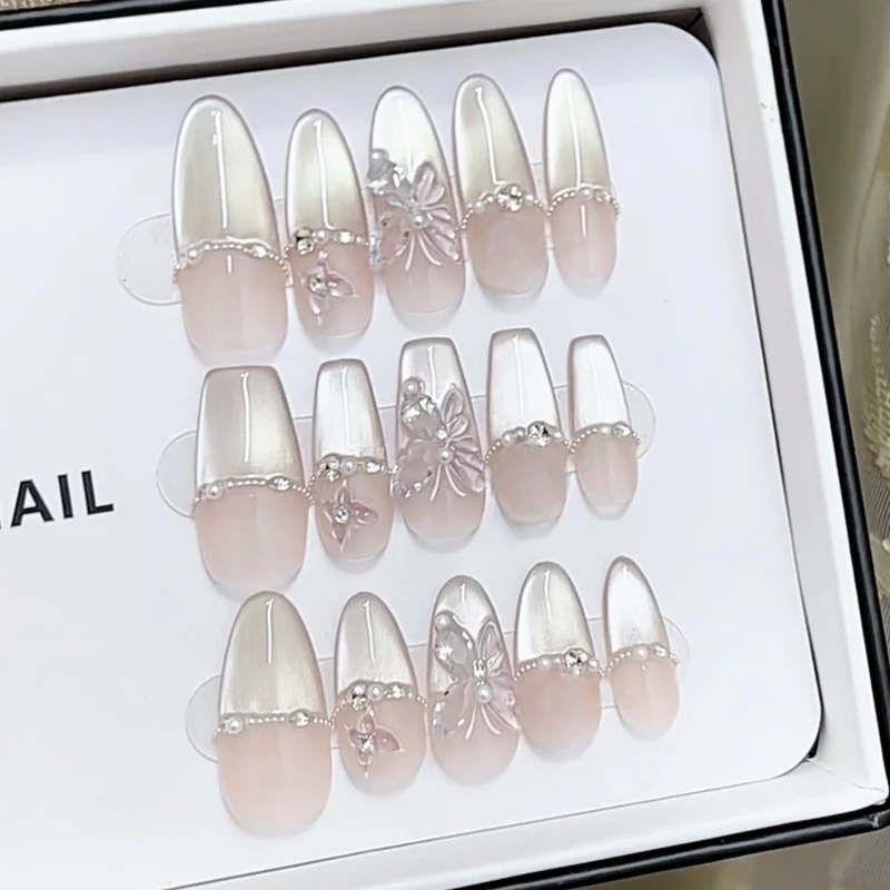 Luxus Floral-Design Press-On Nagelset Karnz