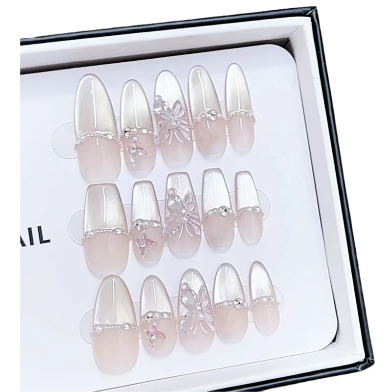 Luxus Floral-Design Press-On Nagelset Karnz