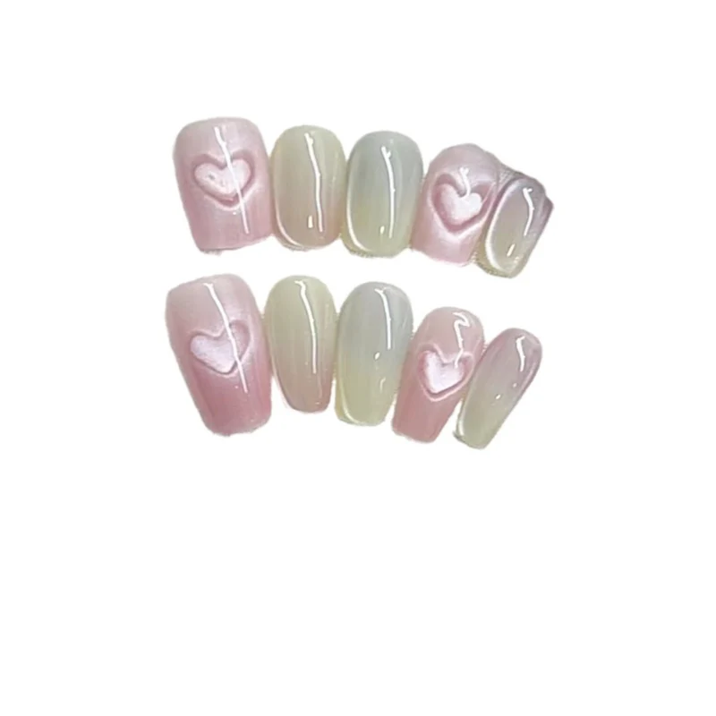 Herz-Verzierte Press-On Nagelset Karnz