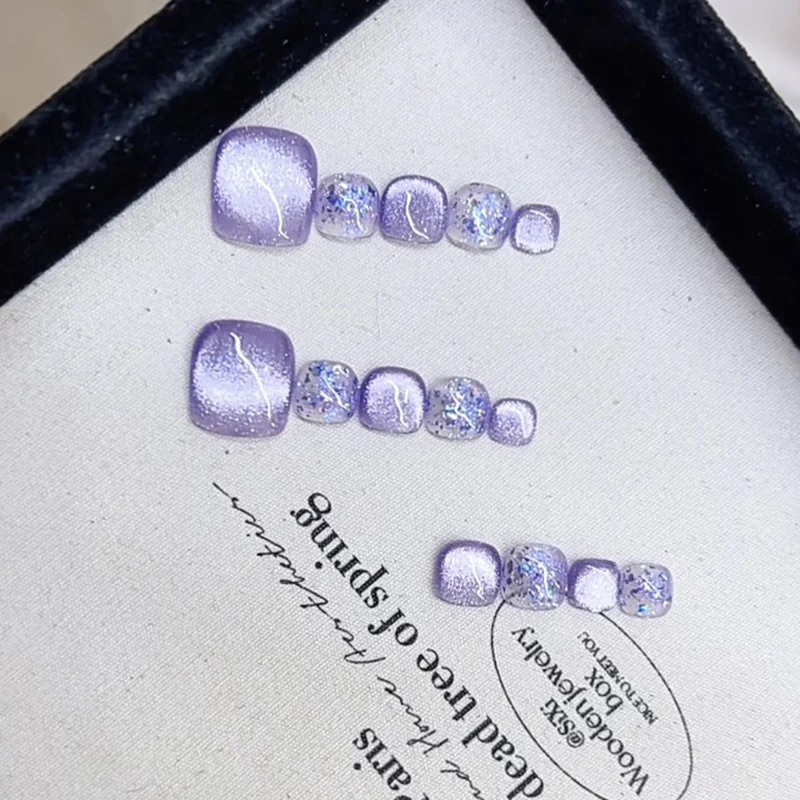 Glitzernde Press-On-Nagelspitzen-Set Karnz
