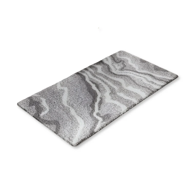 Marmor Design Plüsch Rutschfeste Badematte - Absorbierende Polyester Rechteckig Badematte
