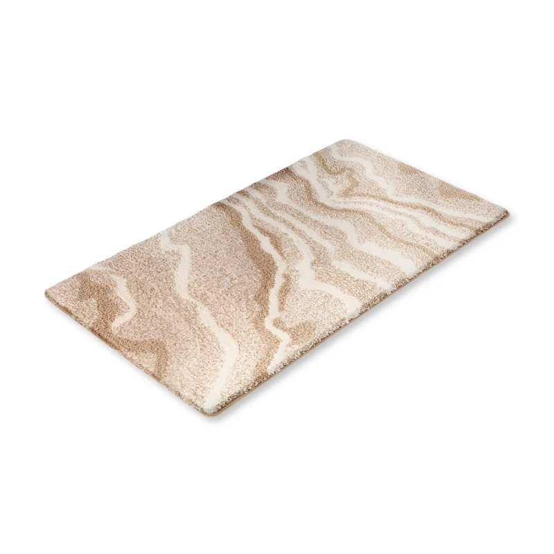 Marmor Design Plüsch Rutschfeste Badematte - Absorbierende Polyester Rechteckig Badematte