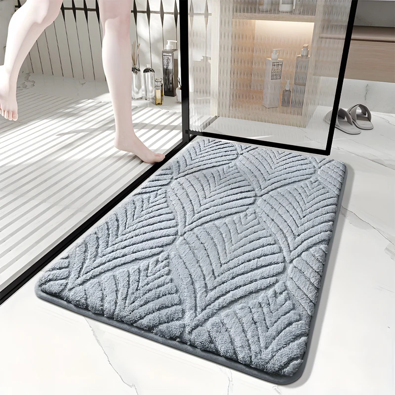 Weiche Mikrofaser Geometrische Rutschfeste Badematte - Plüsch Absorbierende Badematte