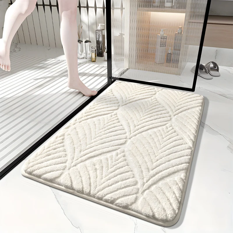 Weiche Mikrofaser Geometrische Rutschfeste Badematte - Plüsch Absorbierende Badematte
