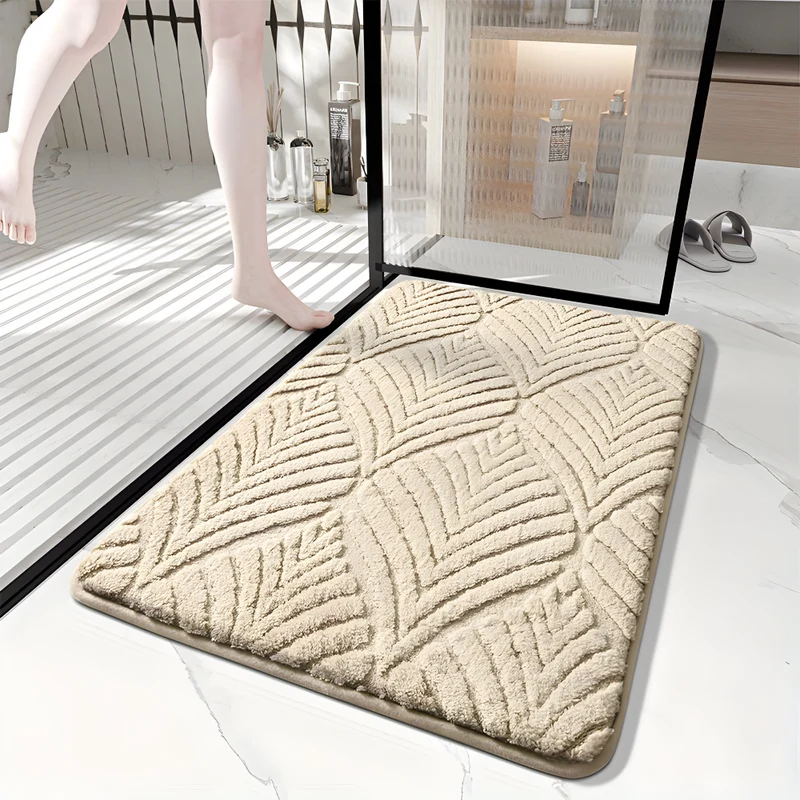Weiche Mikrofaser Geometrische Rutschfeste Badematte - Plüsch Absorbierende Badematte