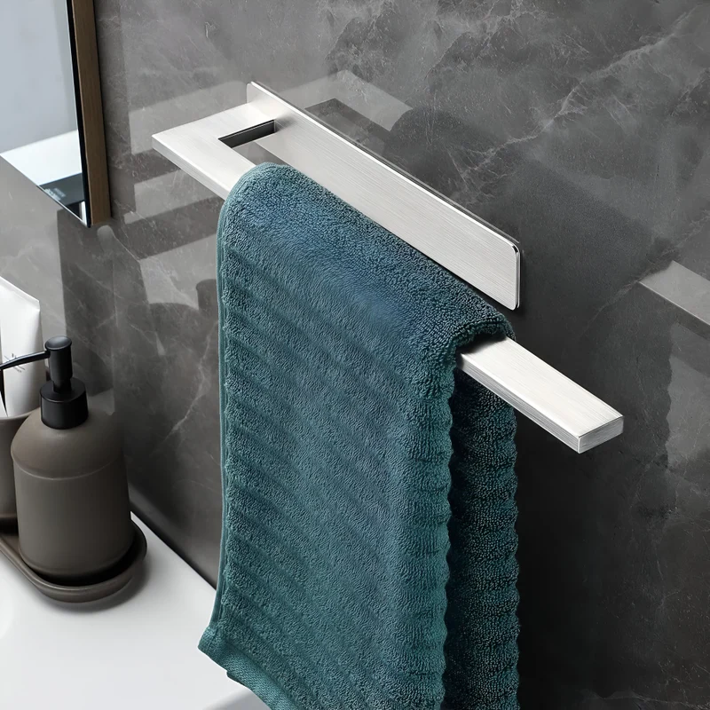 Moderner Edelstahl Schwarzer Handtuchhalter - Wandmontierter, Schlanker Badezimmerstauraum und Handtuchorganisation
