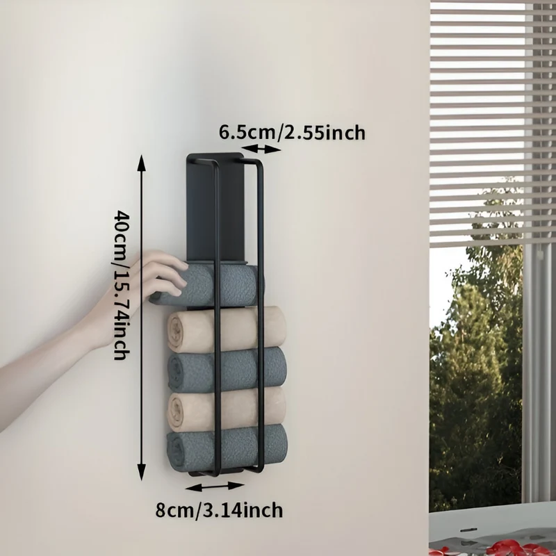 Metallischer Handtuchhalter - Premium Badezimmer Handtuchhalter - Multifunktionaler Badezimmer-Organizer