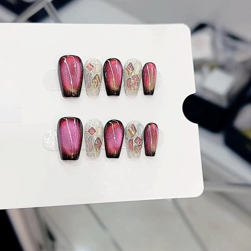 Glamouröse Ombre Press-On Nagelset Karnz