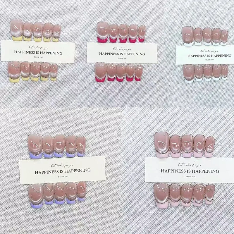 Glamourös Ombre-Effekt Press-On Nagelset Karnz