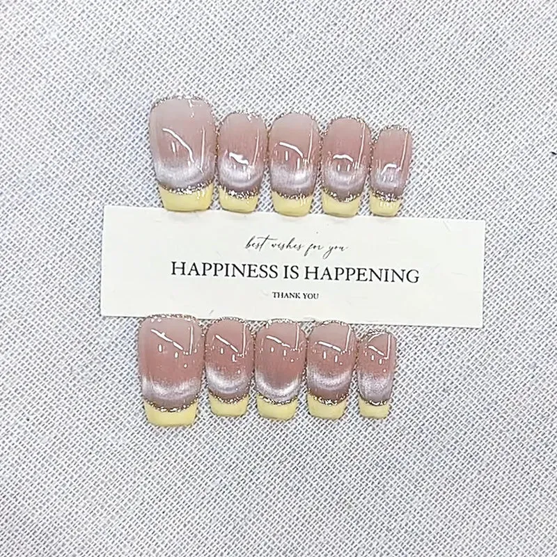 Glamourös Ombre-Effekt Press-On Nagelset Karnz