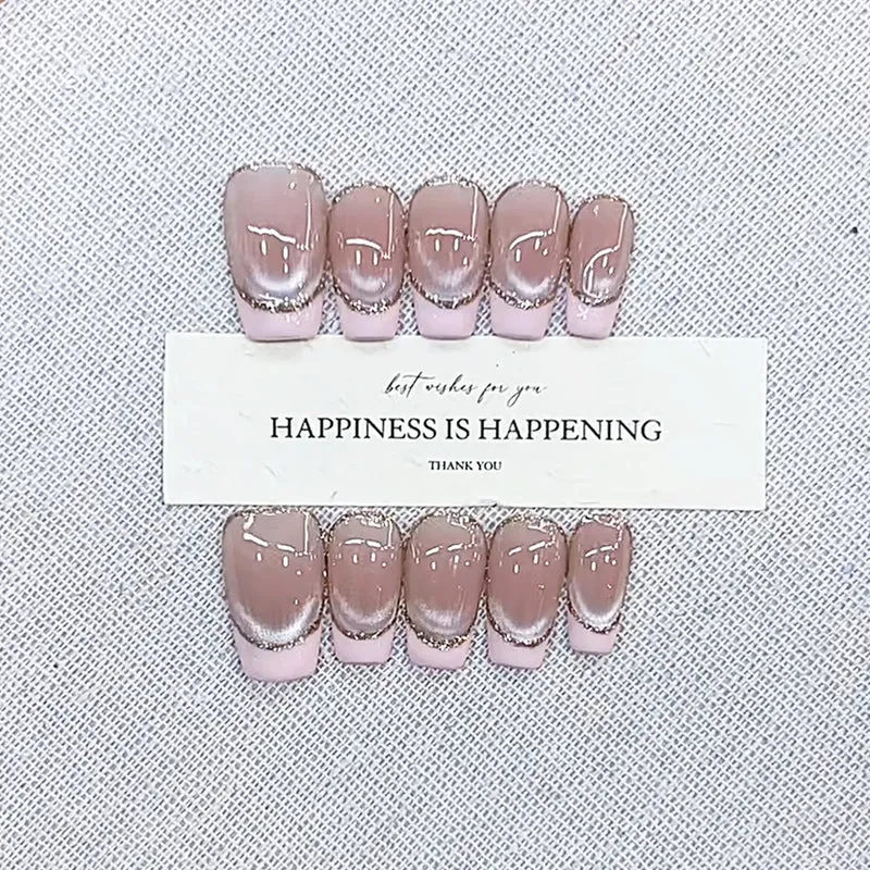 Glamourös Ombre-Effekt Press-On Nagelset Karnz