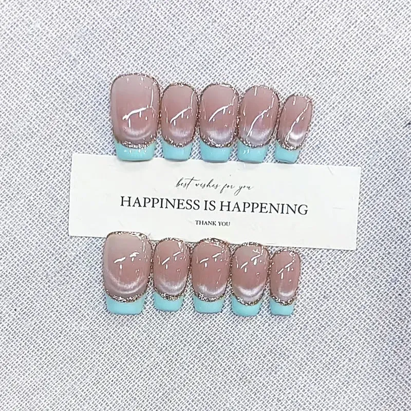 Glamourös Ombre-Effekt Press-On Nagelset Karnz