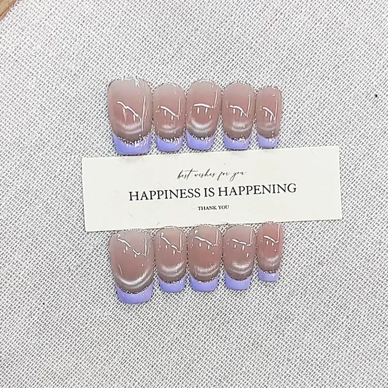 Glamourös Ombre-Effekt Press-On Nagelset Karnz