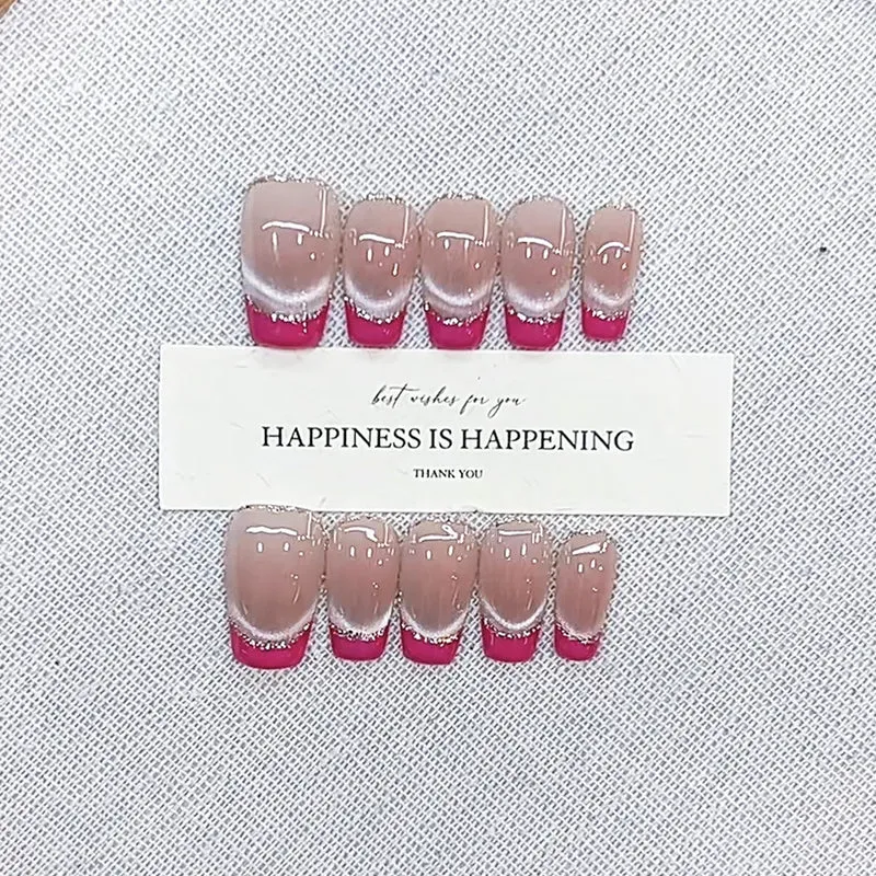 Glamourös Ombre-Effekt Press-On Nagelset Karnz