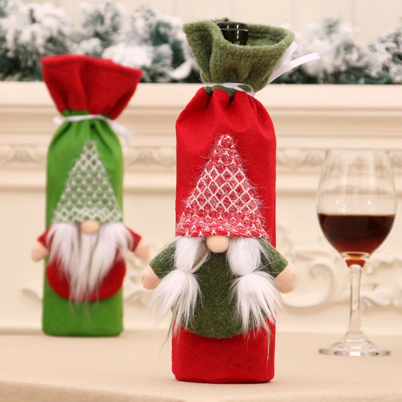 Festive Wine Bottle Gnome Cover Stornfield