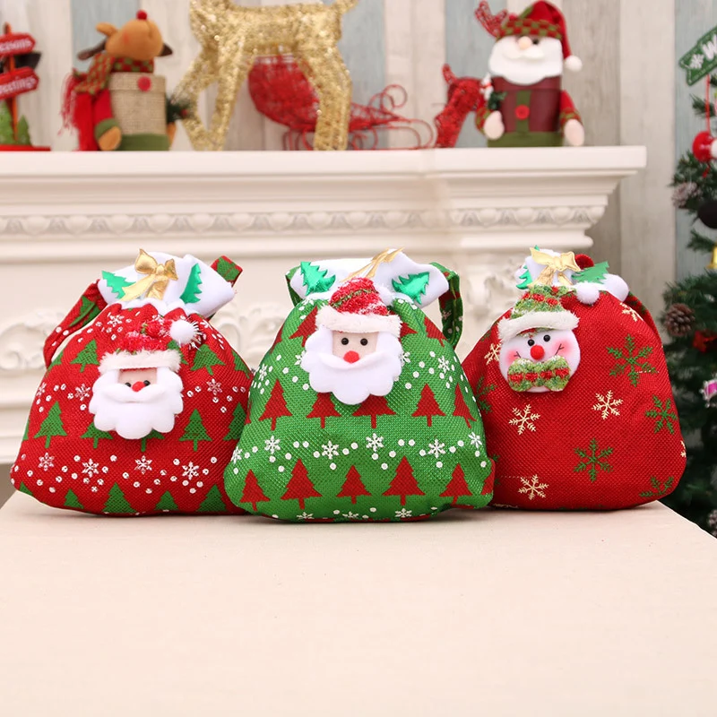 Festive Santa Drawstring Gift Bag Stornfield