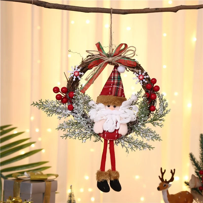Festive Reindeer Door Wreath Decoration Stornfield