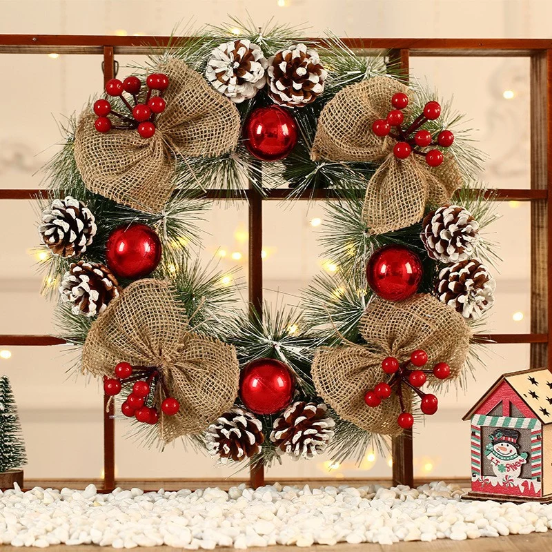 Festive Reindeer Door Wreath Decoration Stornfield