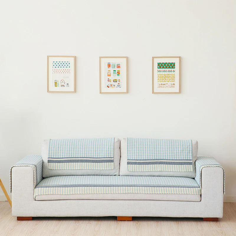Sofa cushion set for 3-seater with non-slip underside and decorative stitching Stornfield
