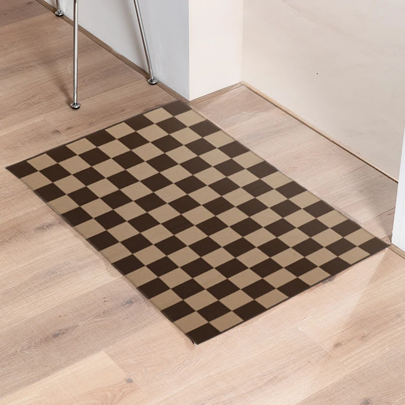 Checkered Pattern Doormat made of easy-care microfiber carpet Stornfield
