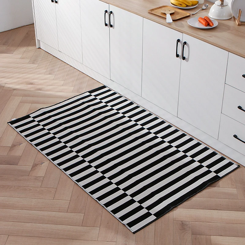 Checkered Pattern Doormat made of easy-care microfiber carpet Stornfield