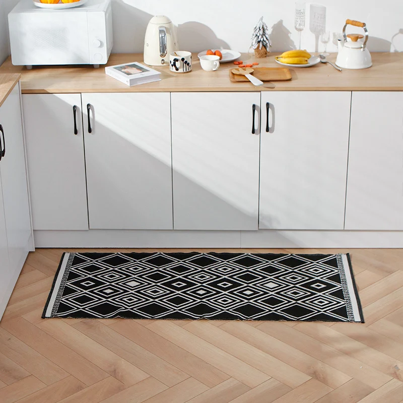Checkered Pattern Doormat made of easy-care microfiber carpet Stornfield