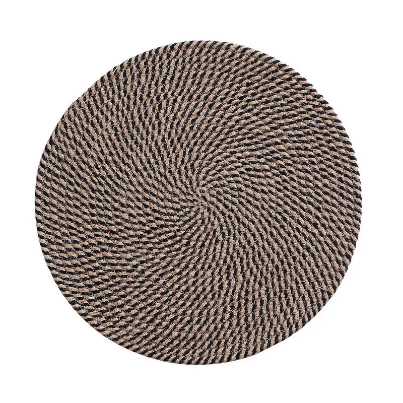 Round carpet made of braided jute with spiral structure and flat weaving Stornfield