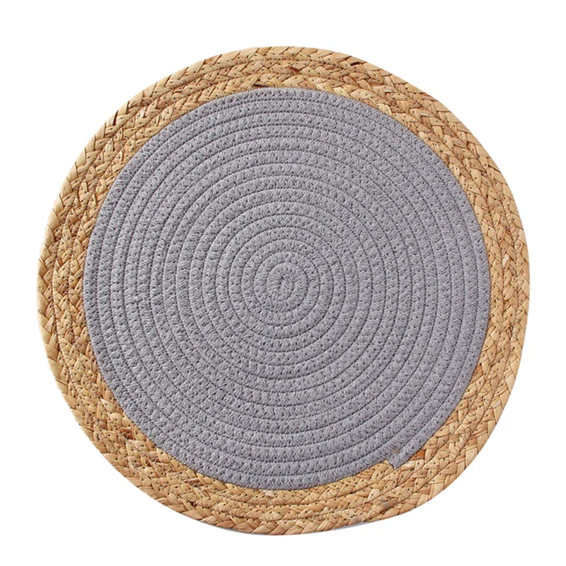 Round woven cotton braided rug for living and entrance area Stornfield