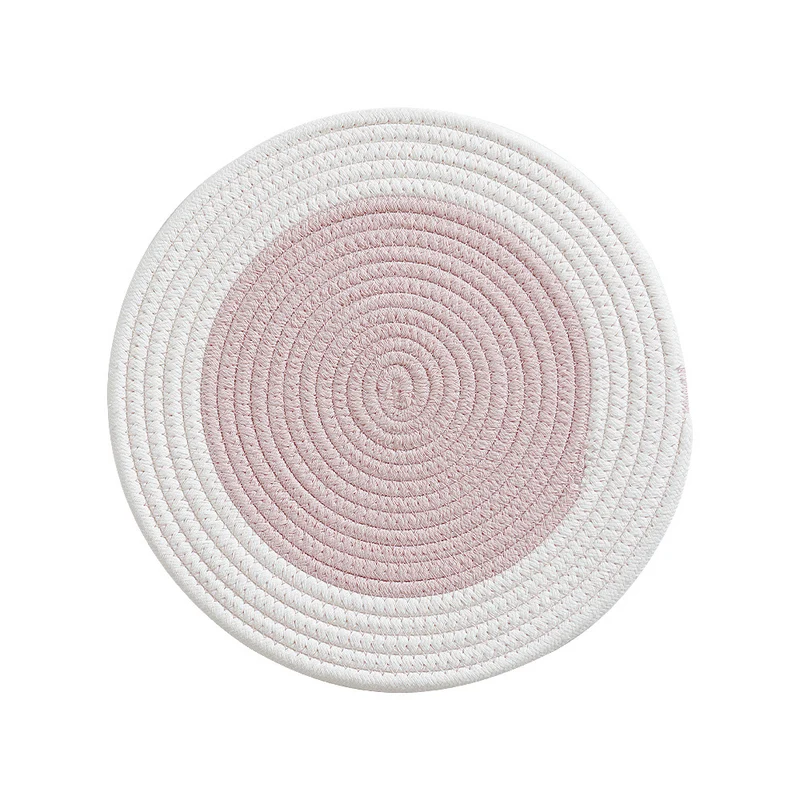 Round woven cotton braided rug for living and entrance area Stornfield