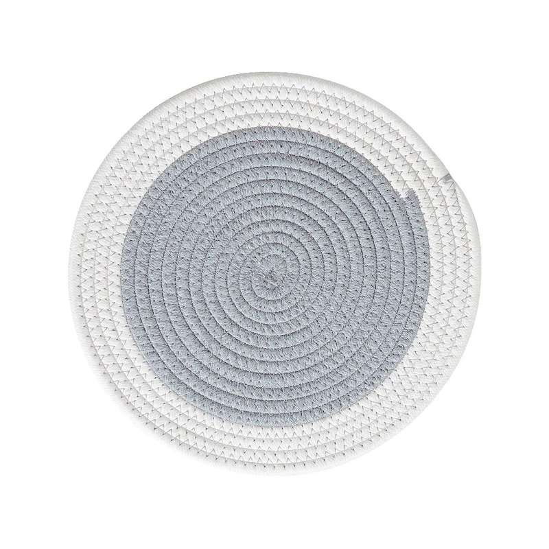 Round woven cotton braided rug for living and entrance area Stornfield