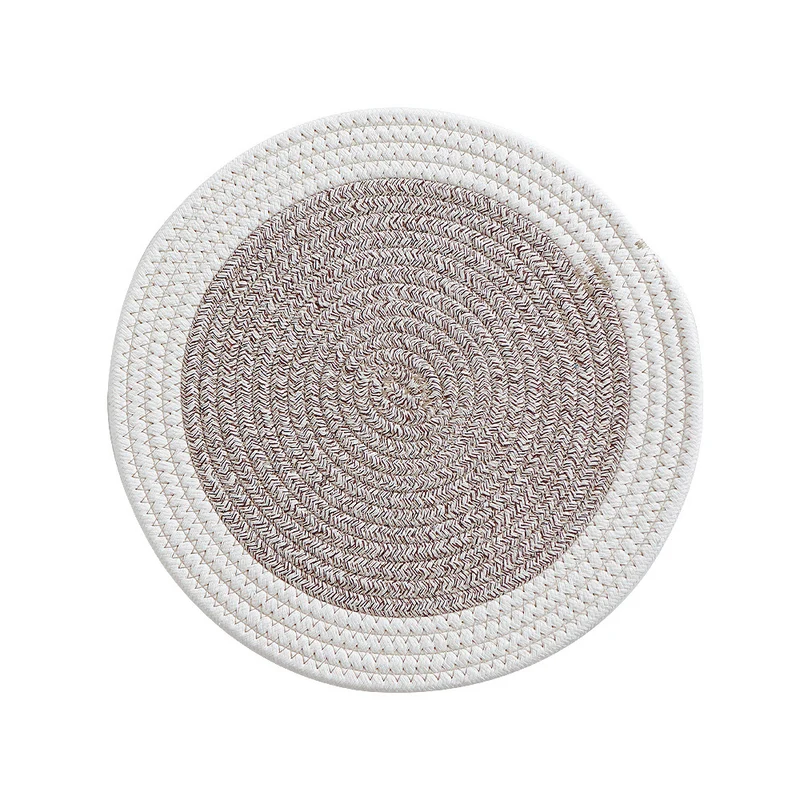 Round woven cotton braided rug for living and entrance area Stornfield