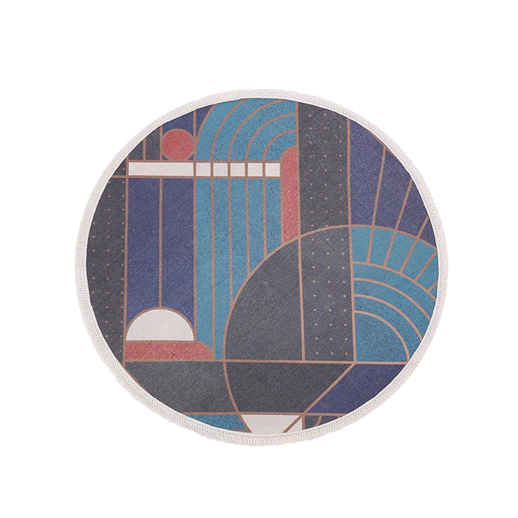 Round Decorative Living Room Carpet with Modern Geometric Pattern Stornfield