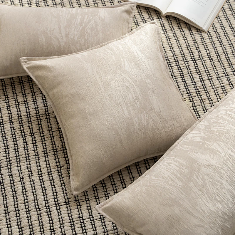 Square velvet cushion cover with fine crinkle texture Stornfield