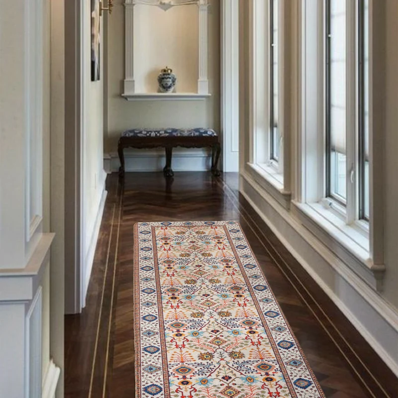 Oriental rug in Persian medallion style, machine-knotted short pile rug Stornfield