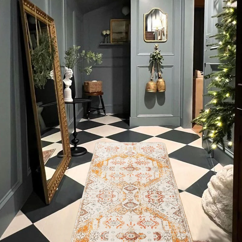 Oriental rug in Persian medallion style, machine-knotted short pile rug Stornfield
