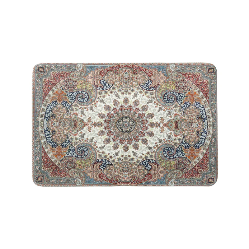Oriental rug in Persian medallion style, machine-knotted short pile rug Stornfield