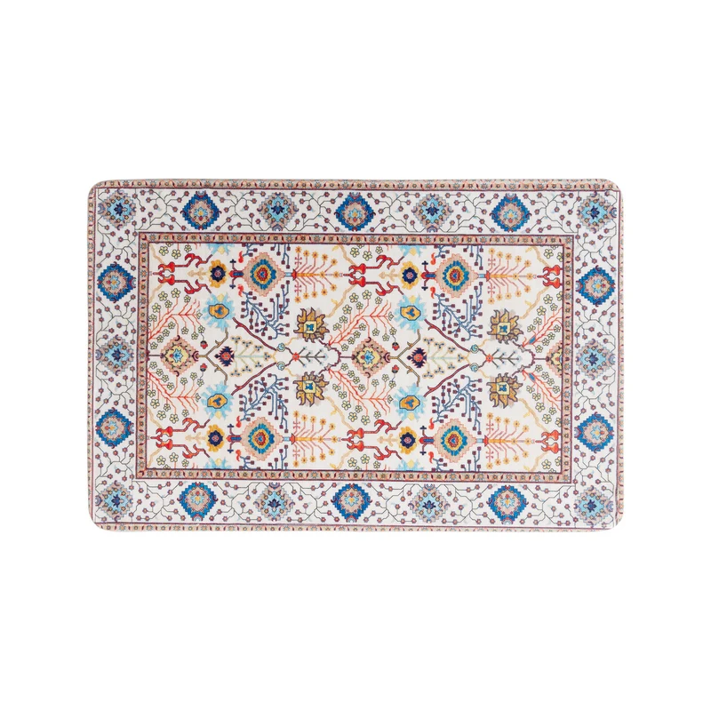 Oriental rug in Persian medallion style, machine-knotted short pile rug Stornfield