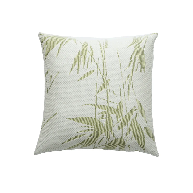 Jacquard pillowcase with textured waffle weave and delicate leaf pattern Stornfield