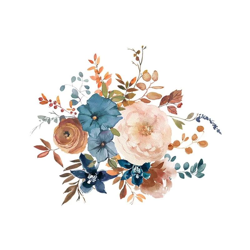 Adesivo per il bagno Garvee con motivo floreale, autoadesivo, impermeabile, rimovibile, in PVC, 30x30 cm, decorazione per sedile del water