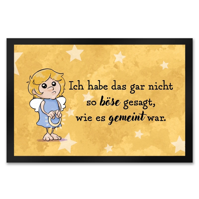Engel Fußmatte in 35x50 cm mit Spruch - Nicht so böse gesagt, wie gemeint