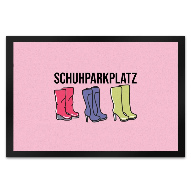 Schuhparkplatz Fußmatte in 35x50 cm in rosa mit Schuhmotiv für Frauen