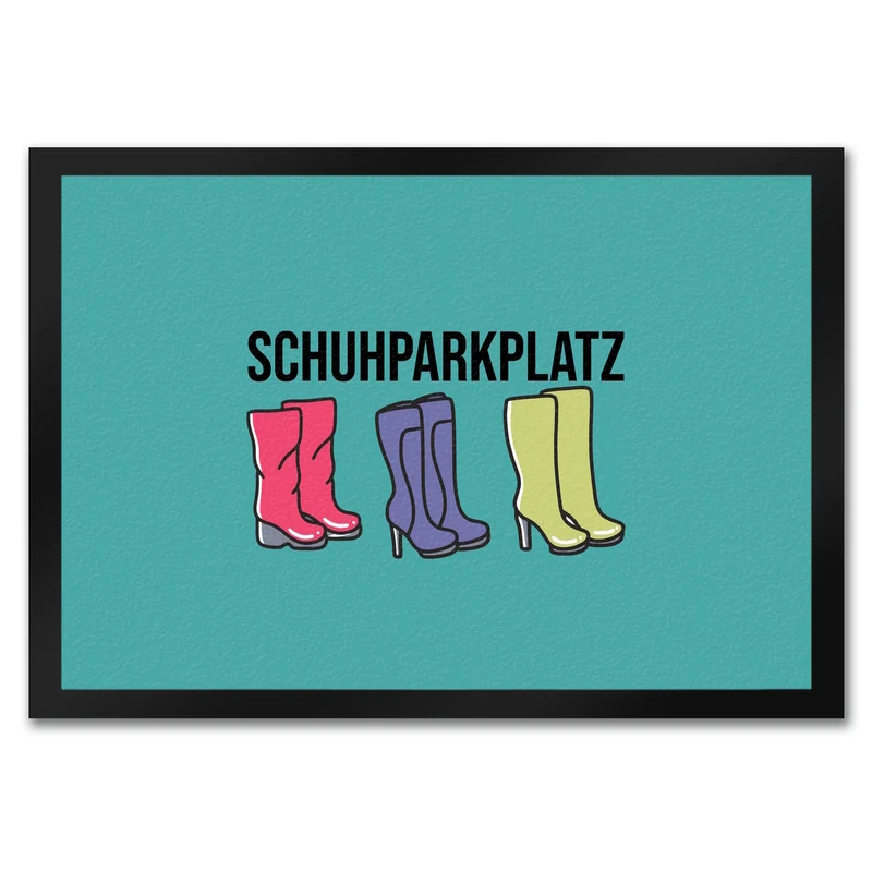 Schuhparkplatz Fußmatte in 35x50 cm in rosa mit Schuhmotiv für Frauen