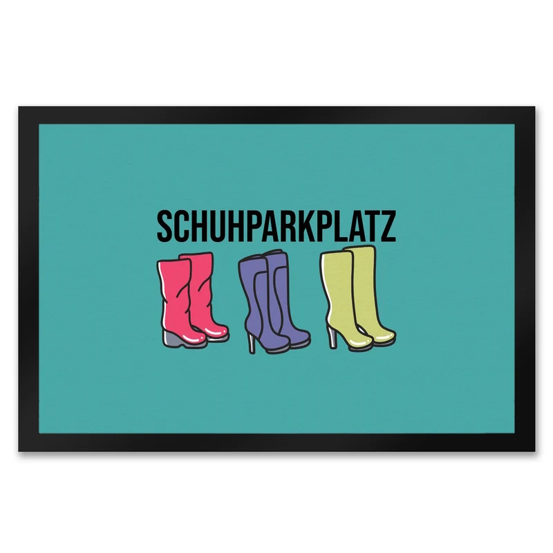 Schuhparkplatz Fußmatte in 35x50 cm in rosa mit Schuhmotiv für Frauen