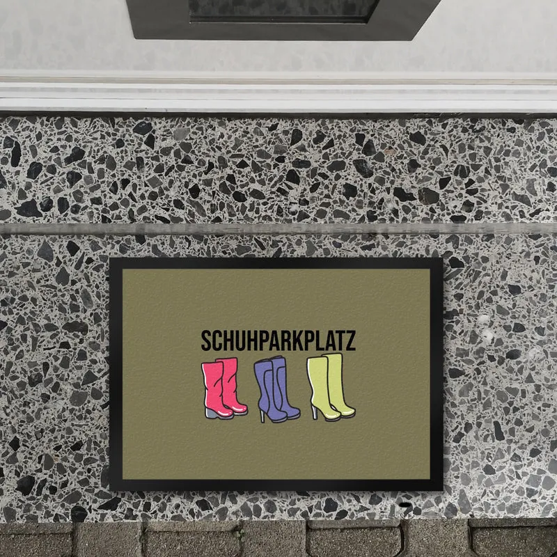 Schuhparkplatz Fußmatte in 35x50 cm in rosa mit Schuhmotiv für Frauen
