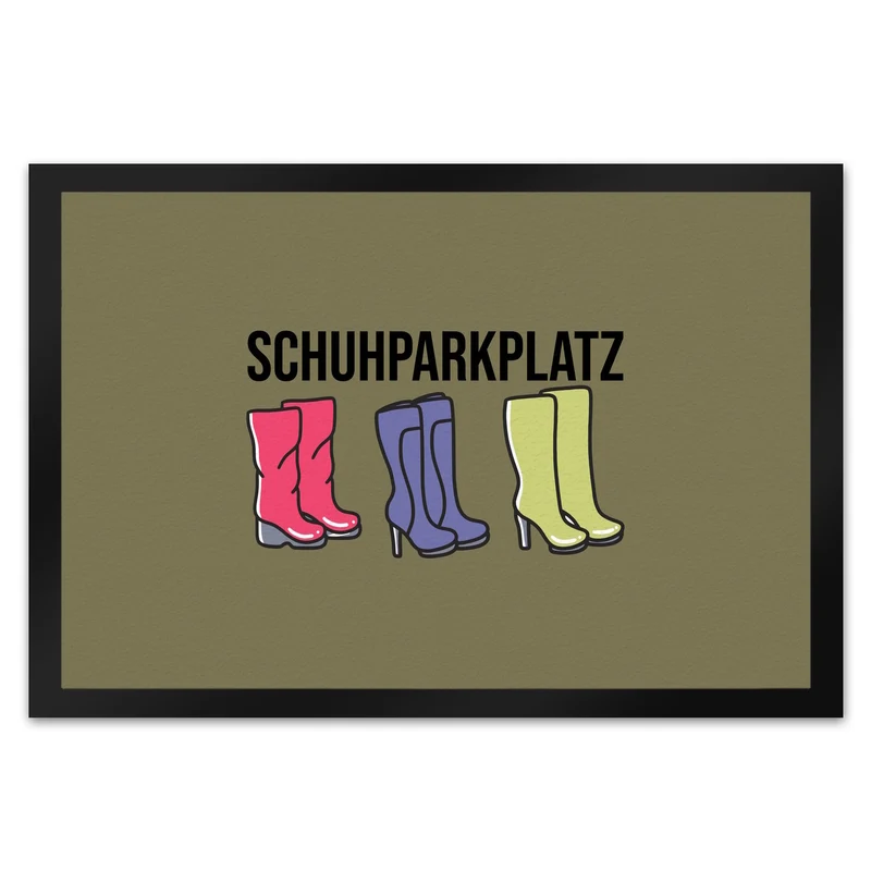 Schuhparkplatz Fußmatte in 35x50 cm in rosa mit Schuhmotiv für Frauen