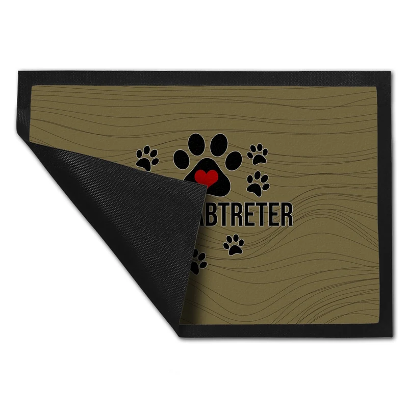 Pfotenabtreter Fußmatte in 35x50 cm in braun für Hundebesitzer und Tierfreunde