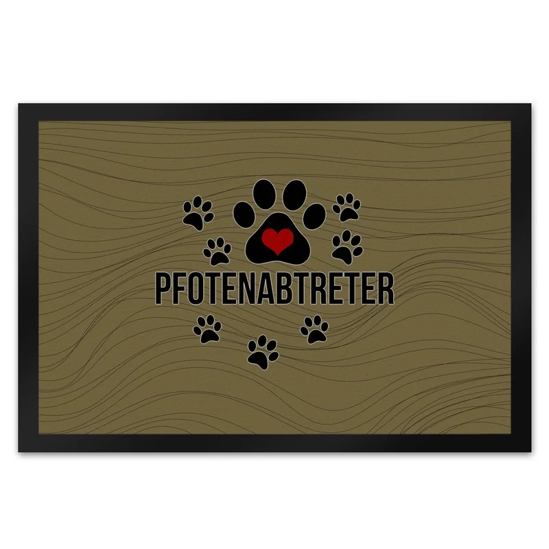 Pfotenabtreter Fußmatte in 35x50 cm in braun für Hundebesitzer und Tierfreunde