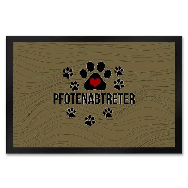 Pfotenabtreter Fußmatte in 35x50 cm in braun für Hundebesitzer und Tierfreunde