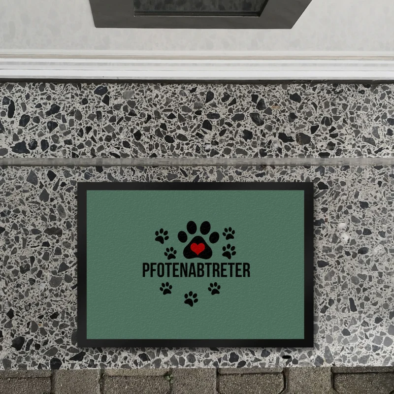 Pfotenabtreter Fußmatte in 35x50 cm in braun für Hundebesitzer und Tierfreunde