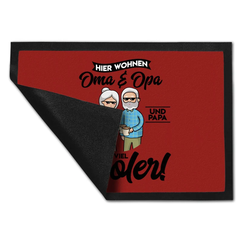 Hier wohnen Oma & Opa Fußmatte in 35x50 cm für deine Großeltern